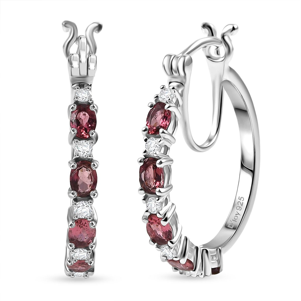 MÜNCHEN CLOSE OUT - D'Joy Cruzeiro Blush Turmalin, Moissanit Ohrringe 925 Silber rhodiniert ca. 1.85 ct