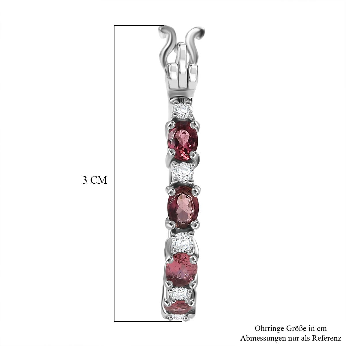 MÜNCHEN CLOSE OUT - D'Joy Cruzeiro Blush Turmalin, Moissanit Ohrringe 925 Silber rhodiniert ca. 1.85 ct