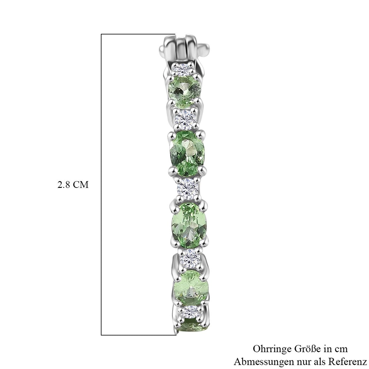 MÜNCHEN CLOSE OUT - D'Joy Tsavorite Granat, Moissanit Ohrringe 925 Silber rhodiniert ca. 2.00 ct