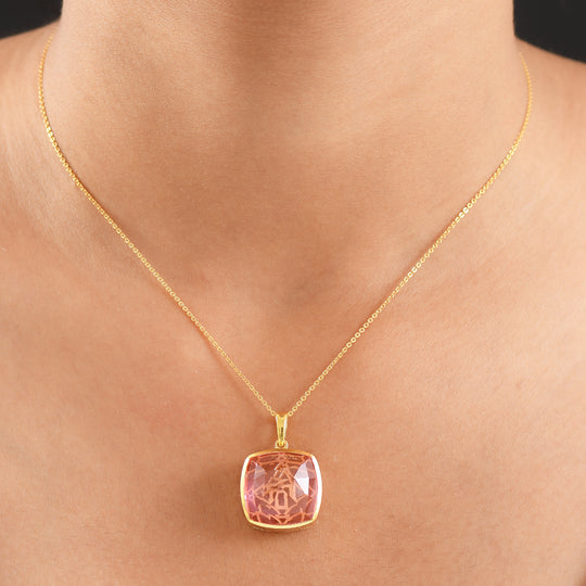 D'Joy Blauer Quarz Triplette Anhänger 925 Silber vergoldet ca. 18,70 ct.