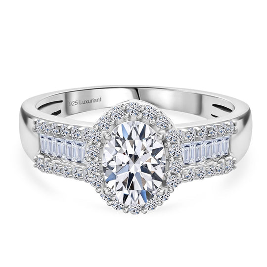 LUXURIANT DIAMOND - Lab Grown Diamant VS-EF IGI zertifiziert Ring 925 Silber rhodiniert (Größe 20.00) ca. 1.50 ct