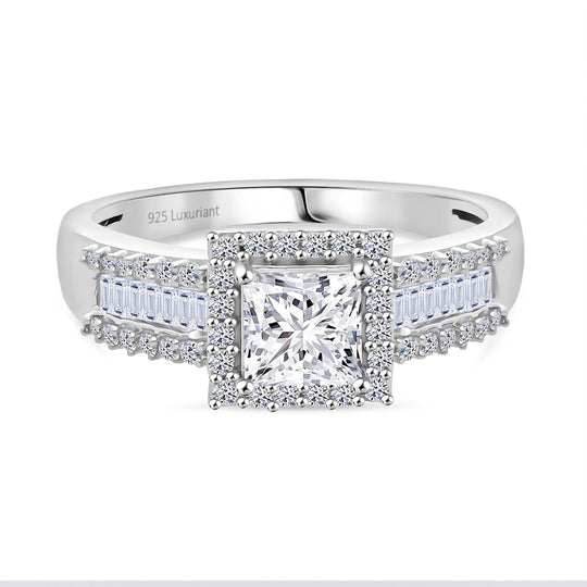 LUXURIANT DIAMOND - Lab Grown Diamant VS-EF IGI zertifiziert Ring 925 Silber rhodiniert (Größe 20.00) ca. 1.50 ct