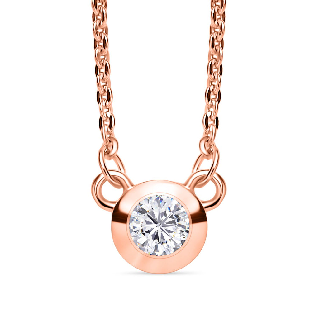 LUXURIANT DIAMOND - Lab Grown Diamant SI-GH Halskette ca. 45 cm 925 Silber 750 Roségold Vermeil ca. 0.20 ct