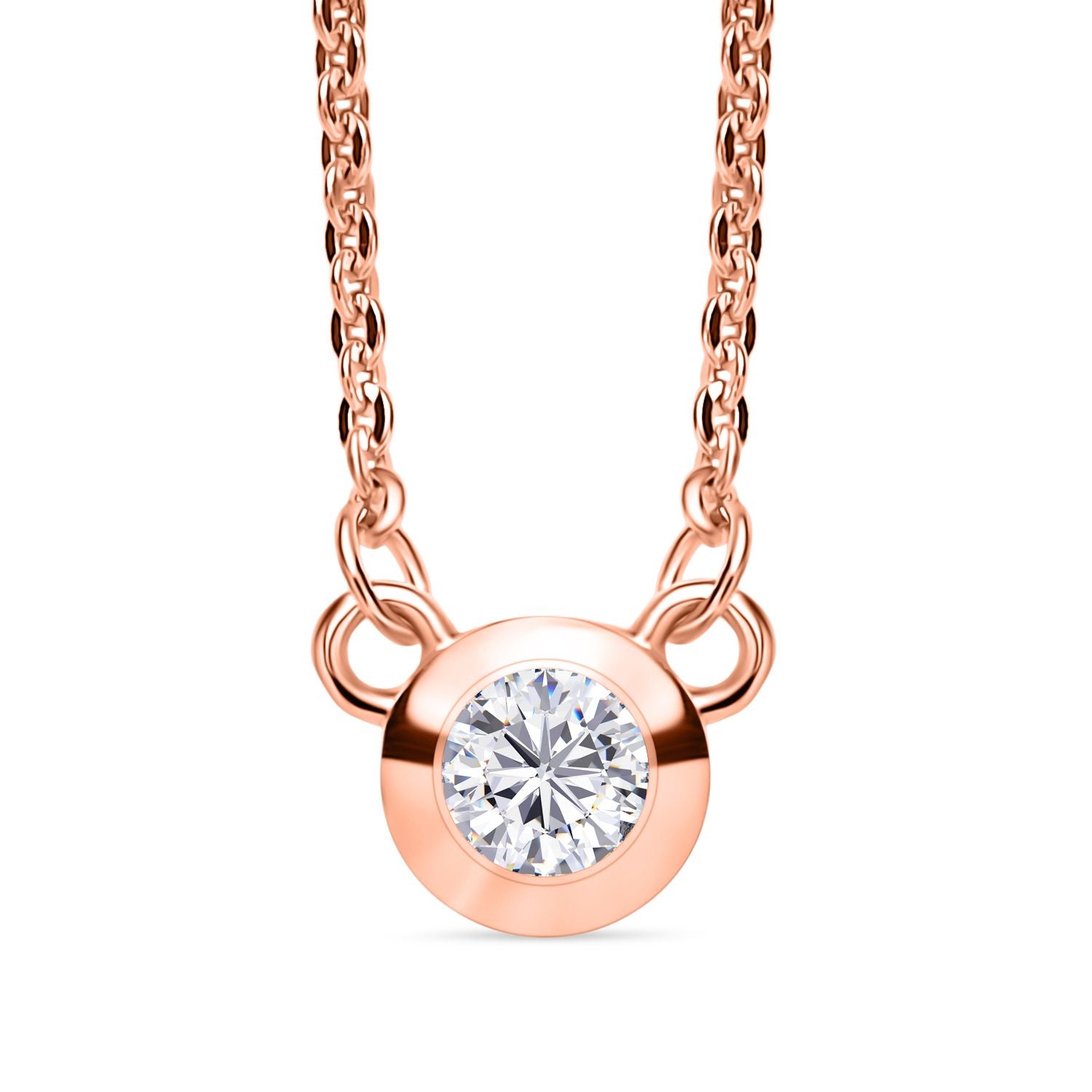 LUXURIANT DIAMOND - Lab Grown Diamant SI-GH Halskette ca. 45 cm 925 Silber 750 Roségold Vermeil ca. 0.20 ct