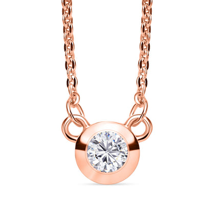 LUXURIANT SI-GH Labor Diamant 45cm Halskette, 925 Silber 750 Roségold Vermeil - 0,20 ct.