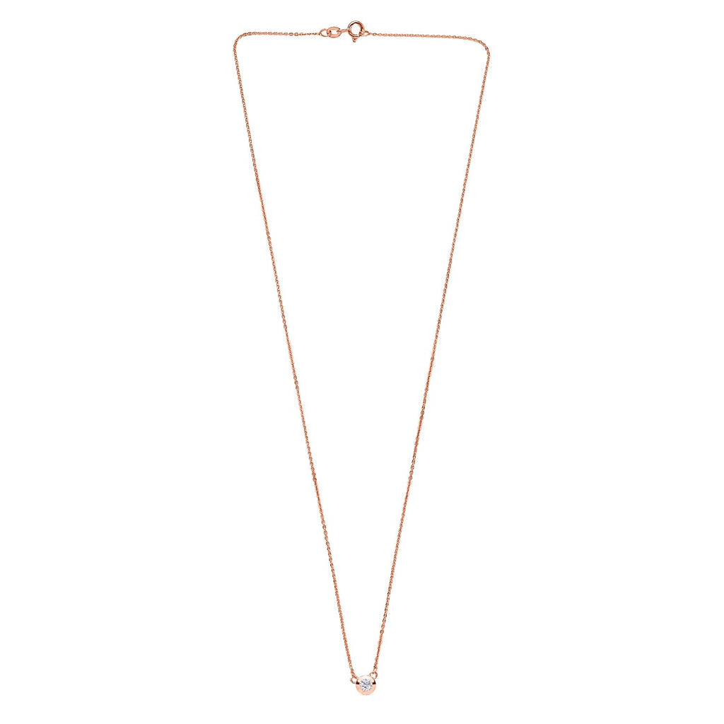 LUXURIANT DIAMOND - Lab Grown Diamant SI-GH Halskette ca. 45 cm 925 Silber 750 Roségold Vermeil ca. 0.20 ct