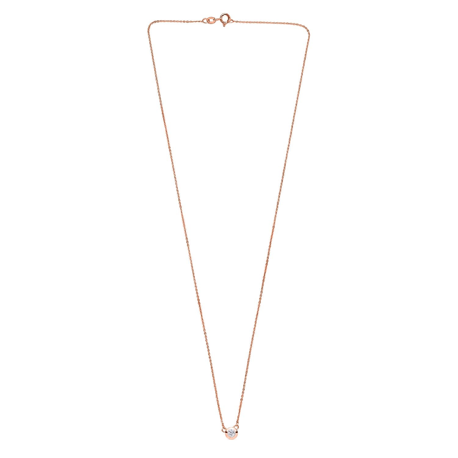 LUXURIANT DIAMOND - Lab Grown Diamant SI-GH Halskette ca. 45 cm 925 Silber 750 Roségold Vermeil ca. 0.20 ct