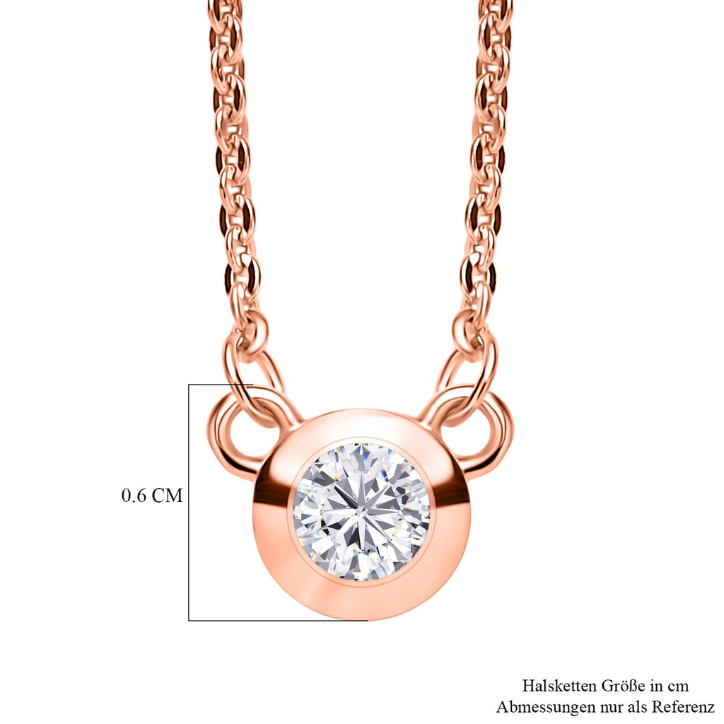 LUXURIANT DIAMOND - Lab Grown Diamant SI-GH Halskette ca. 45 cm 925 Silber 750 Roségold Vermeil ca. 0.20 ct