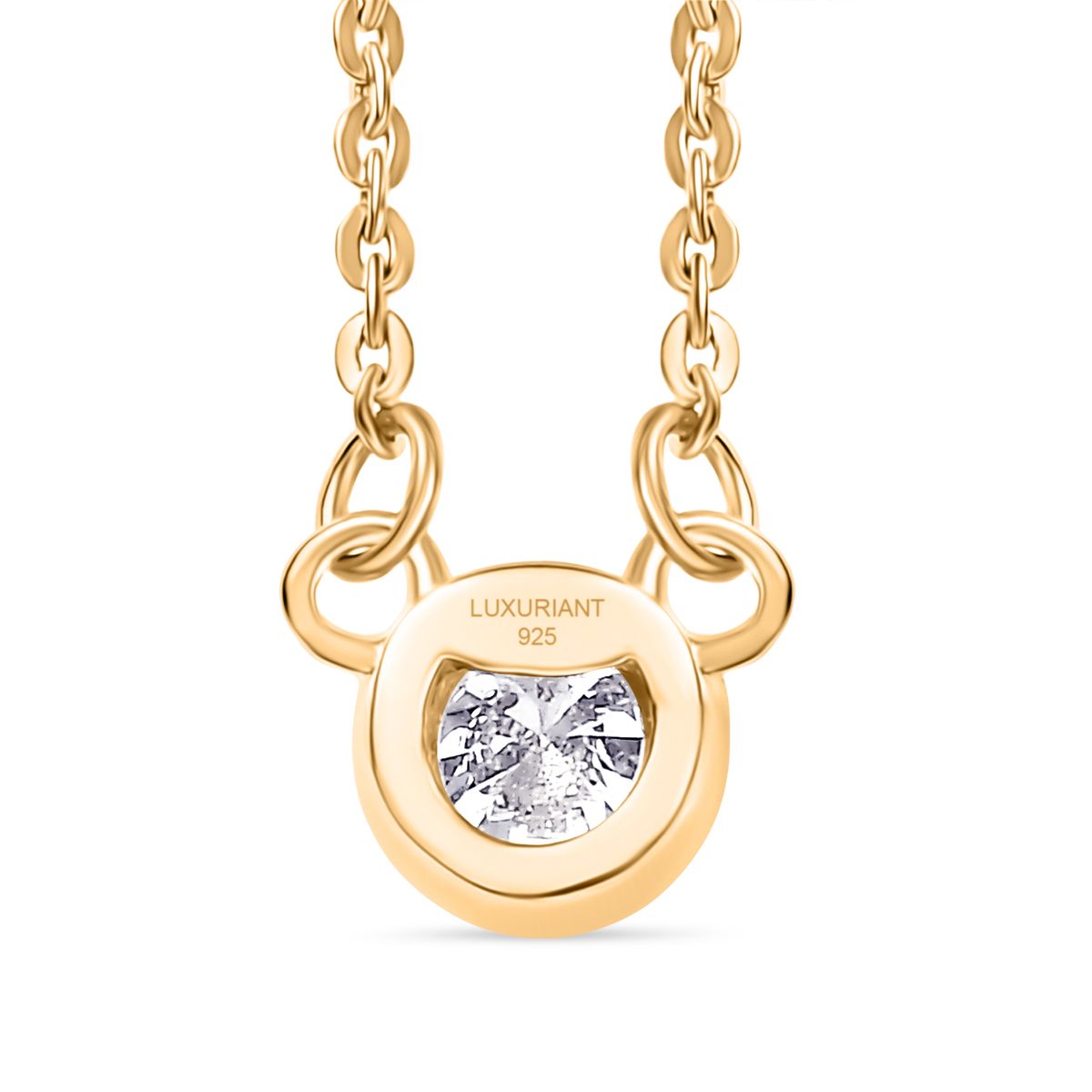 LUXURIANT DIAMANT - Lab Grown Diamant SI-GH Halskette ca. 45 cm 925 Silber 750 Gelbgold Vermeil ca. 0.20 ct