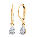 LUXURIANT SGL zertifizierte VS-GH Labor Tropfen-Diamant Ohrringe, 925 Silber 750 Gelbgold Vermeil - 1 ct.