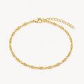 Italienische diamantierte Wellen-Fantasie Armband, 925 Silber vergoldet, ca. 18 cm