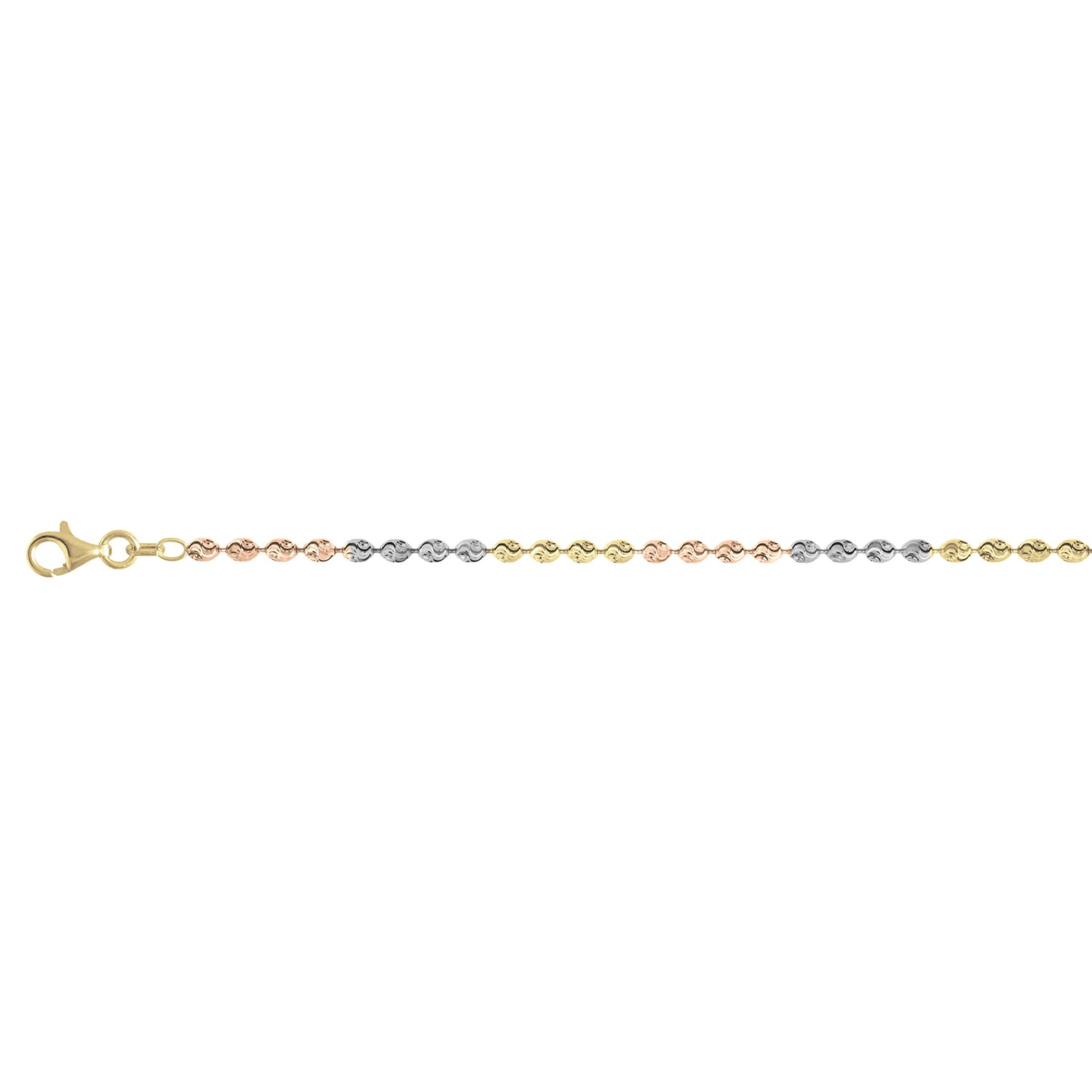 CHICCO C0032 3CR 925 Silber Tricolor Armband ca. 18 cm + 2.5 cm Extender, ca. 5,17g