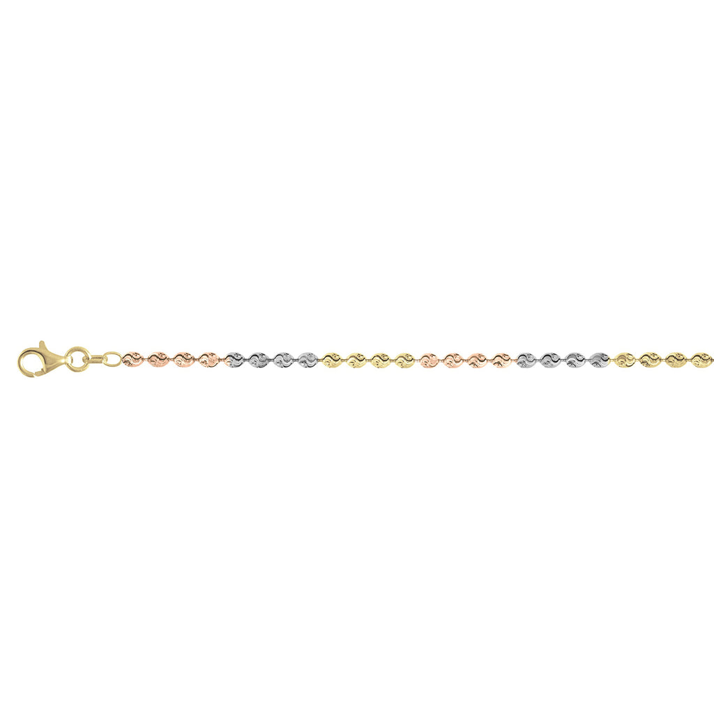 CHICCO C0032 3CR 925 Silber Tricolor Armband ca. 18 cm + 2.5 cm Extender, ca. 5,17g