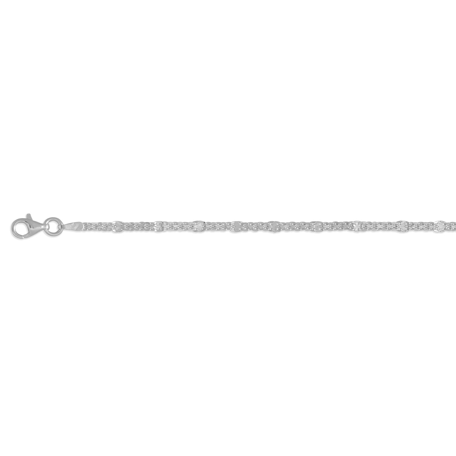 Italienische BISMARK PAVE 925 Silber rhodiniert Armband ca. 18 cm + 3.5 cm Extender