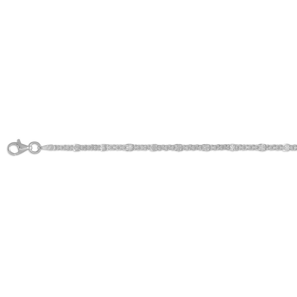 Italienische BISMARK PAVE 925 Silber rhodiniert Armband ca. 18 cm + 3.5 cm Extender