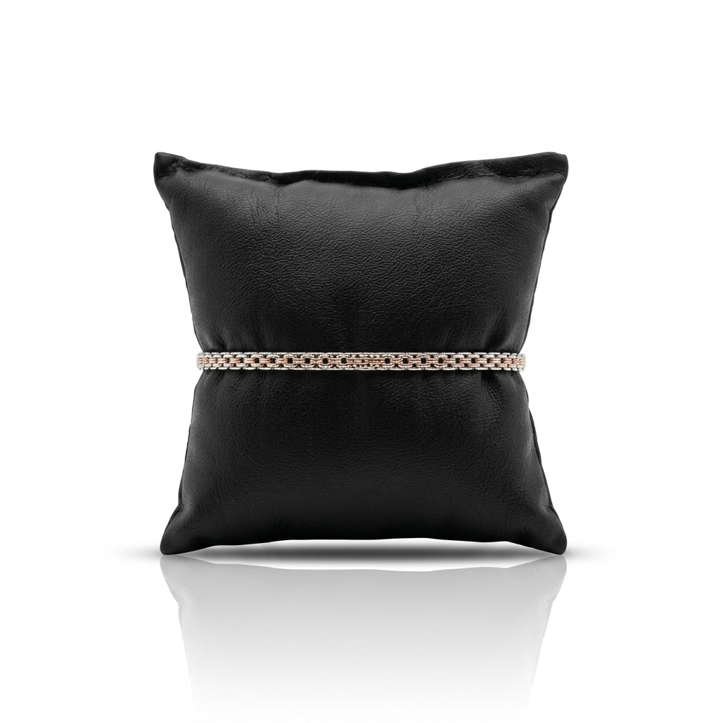 Italienische BISMARK PAVE 925 Silber rhodiniert Armband ca. 18 cm + 3.5 cm Extender