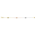 925 Silber Tricolor Armband ca. 18 cm mit 2.5 cm extender, ca. 2,24 g