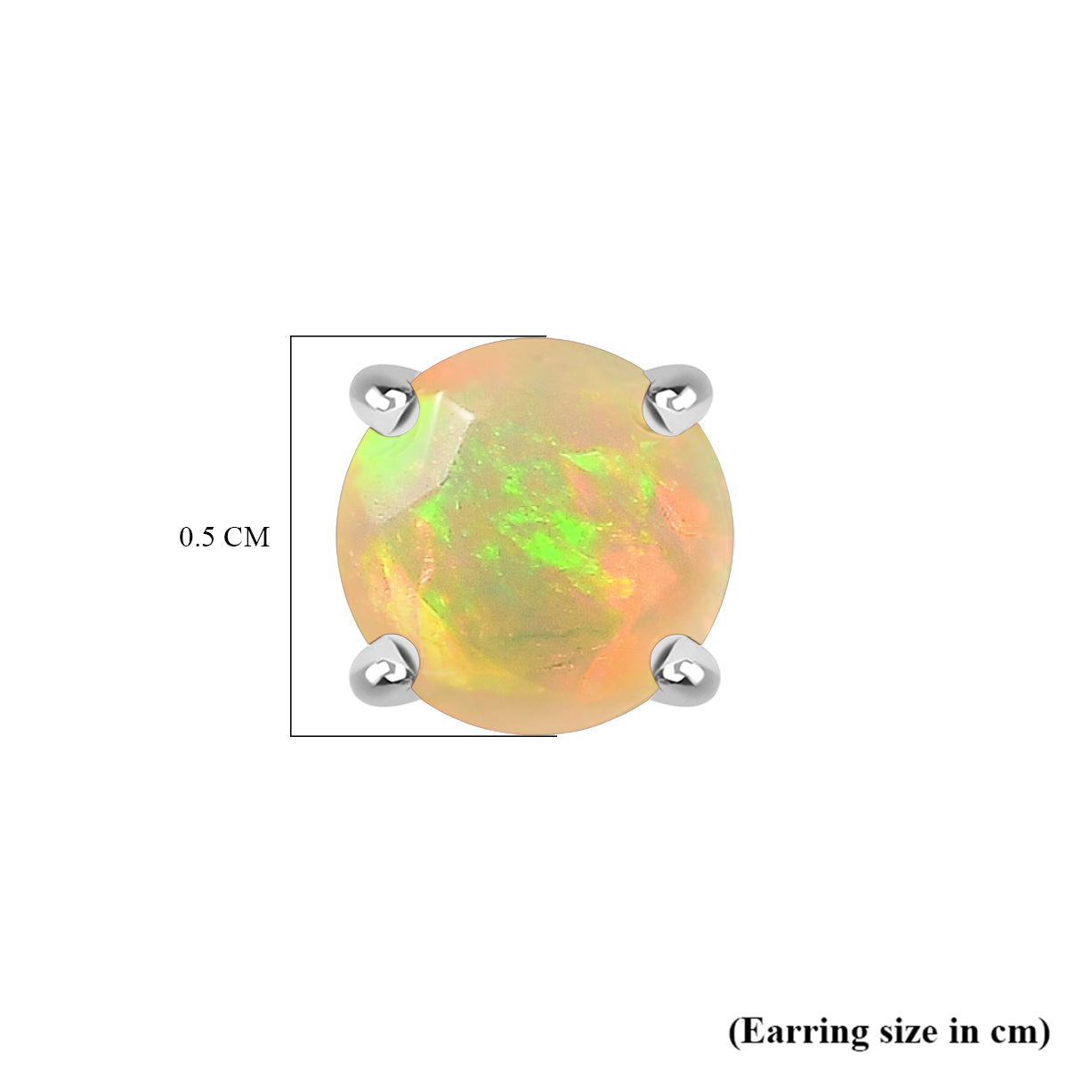 Natürlicher, äthiopischer Welo Opal Ohrringe 925 Silber Rhodiniert ca. 0.64 ct