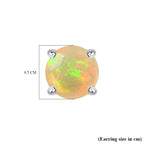 Natürlicher, äthiopischer Welo Opal Ohrringe 925 Silber Rhodiniert ca. 0.64 ct