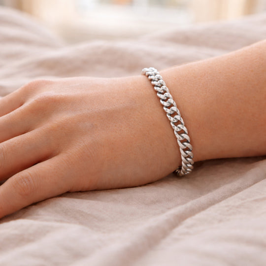 MIAMI CUBAN 925 Silber rhodiniert Armband ca. 20 cm ca. 22,21g