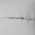 Italienisches Figaro-Armband ca. 18 cm + 2.5 cm Extender, 925 Silber Armband ca. 2,40g
