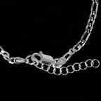 Italienisches Figaro-Armband ca. 18 cm + 2.5 cm Extender, 925 Silber Armband ca. 2,40g