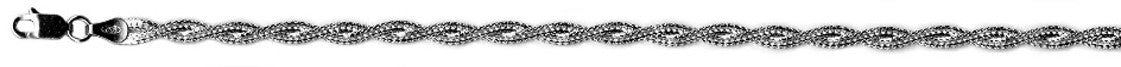 BRIDED HERRINGBONE FLORENCE 925 Silber rhodiniert Halskette ca. 40 cm+5 cm Extender ca. 4,80g