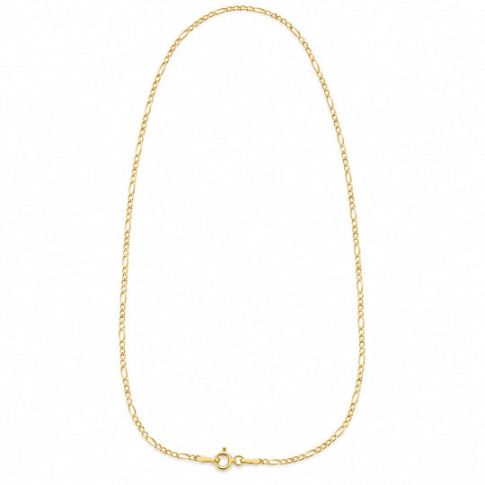 Figaro 45cm Halskette, 925 Silber vergoldet - 1,86 Gramm