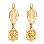 D'Joy Sphaleros Quarz, Weißer Zirkon Ohrringe 925 Silber 750 Gelb Vergoldet ca. 3,24 ct.