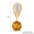 D'Joy Sphaleros Quarz, Weißer Zirkon Ohrringe 925 Silber 750 Gelb Vergoldet ca. 3,24 ct.