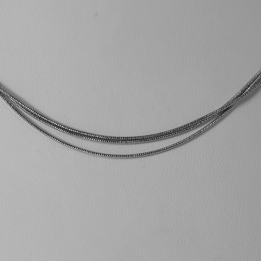 MULTI LINES SILK SNAKE 925 Silber rhodiniert Halskette ca. 65 cm ca. 9,51g