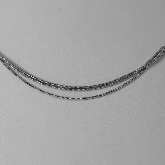 MULTI LINES SILK SNAKE 925 Silber rhodiniert Halskette ca. 65 cm ca. 9,51g