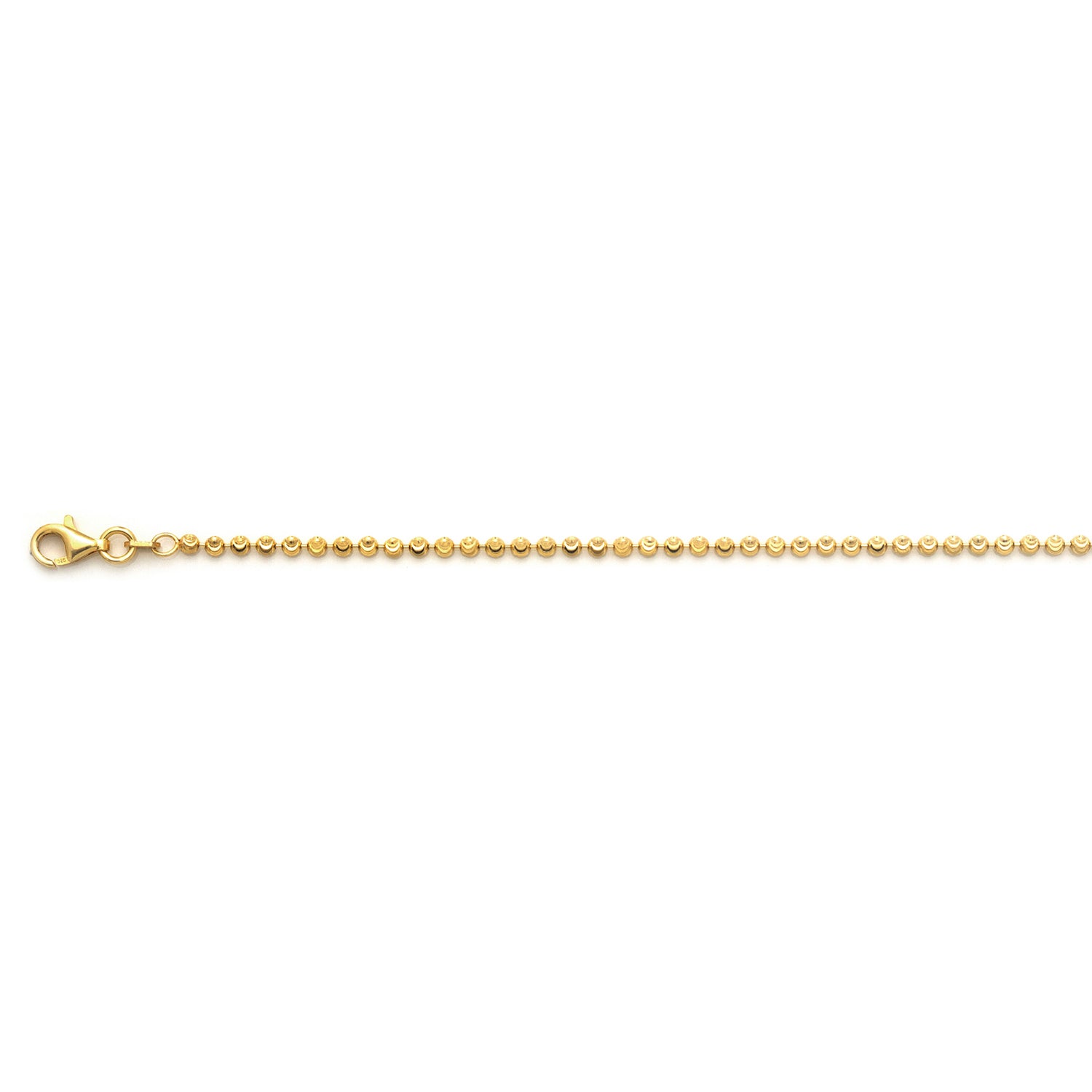 Italienische Diamantschliff Kugel Halskette, 925 Silber vergoldet, ca. 60 cm ca. 7,15g
