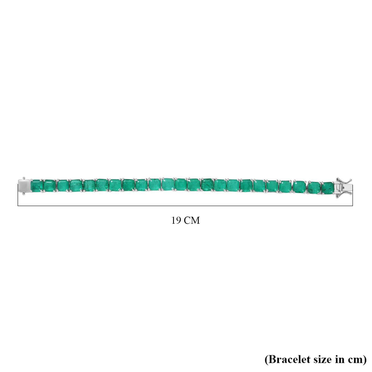 Smaragd-Quarz Triplette Armband ca. 18 cm 925 Silber Rhodiniert ca. 36,41 ct.