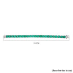 Smaragd-Quarz Triplette Armband ca. 18 cm 925 Silber Rhodiniert ca. 36,41 ct.
