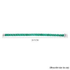 Smaragd-Quarz Triplette Armband ca. 19 cm 925 Silber Rhodiniert ca. 39,58 ct.