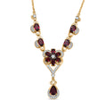 D'Joy Natürlicher Rhodolith Granat Halskette ca. 45 cm 925 Silber 750 Gelbgold Vermeil ca. 6.19 ct