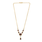 D'Joy Natürlicher Rhodolith Granat Halskette ca. 45 cm 925 Silber 750 Gelbgold Vermeil ca. 6.19 ct