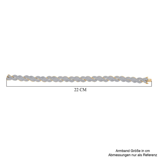 LUXURIANT DIAMOND - Lab Grown Diamant SI-GH SGL zertifiziert Armband ca. 19 cm 925 Silber 750 Gelbgold Vermeil ca. 5.00 ct