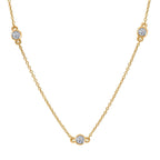 LUXURIANT DIAMOND - Lab Grown Diamant SI-GH SGL zertifiziert Halskette ca. 45 cm + 5 cm Extender, 925 Silber 750 Gelbgold Vermeil ca. 0.50 ct
