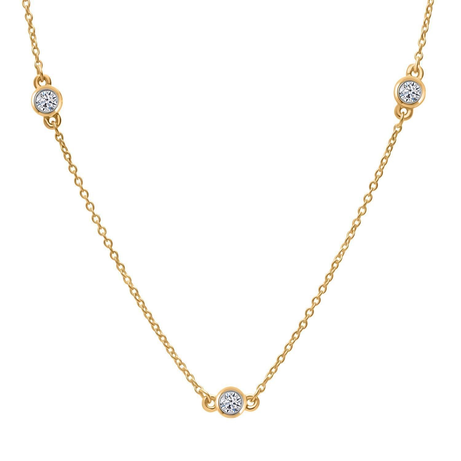 LUXURIANT DIAMOND - Lab Grown Diamant SI-GH SGL zertifiziert Halskette ca. 45 cm + 5 cm Extender, 925 Silber 750 Gelbgold Vermeil ca. 0.50 ct