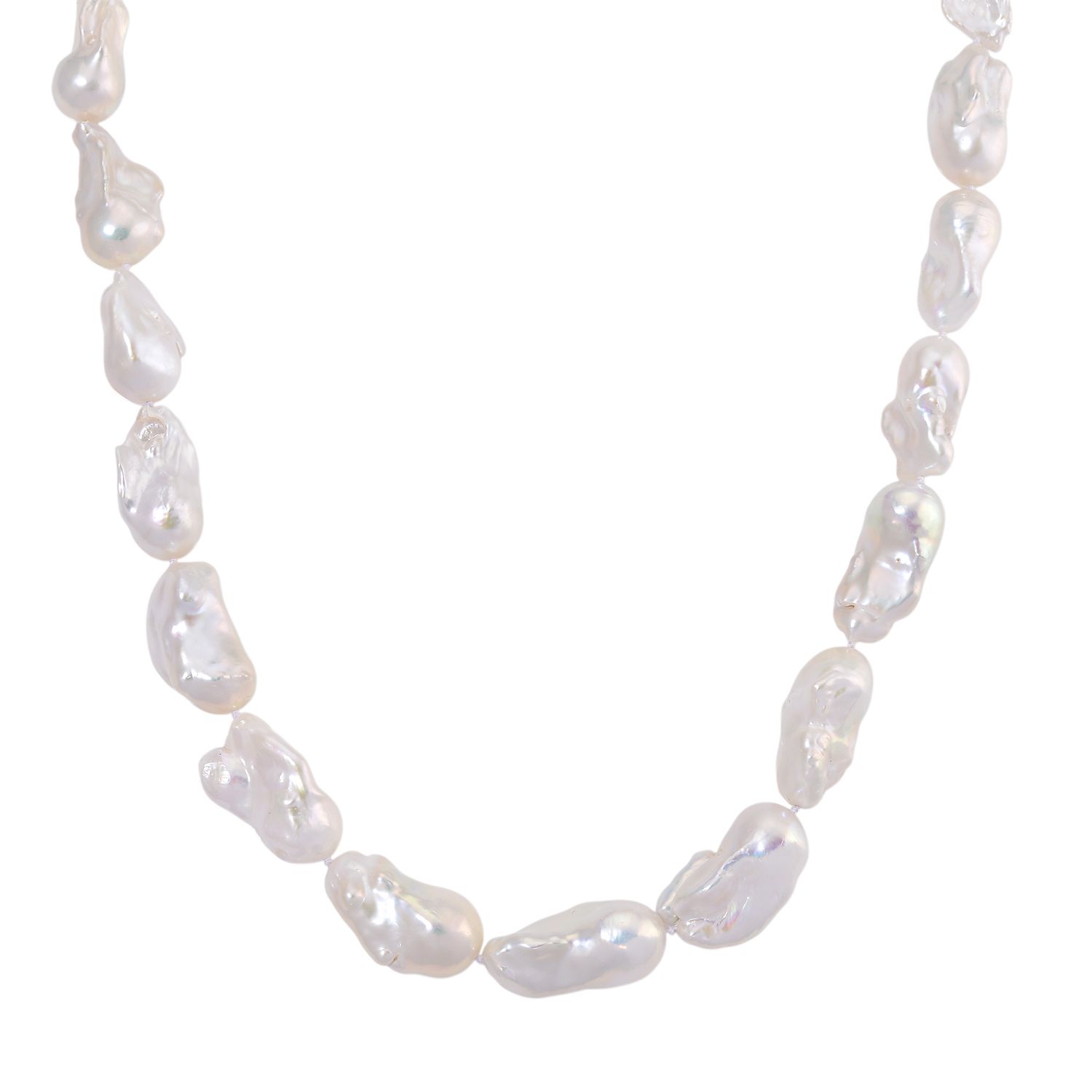 Exklusives Angebot- AAAA Weiße Barockperle (13-16 mm) Halskette ca. 50 cm 925 Silber vergoldet