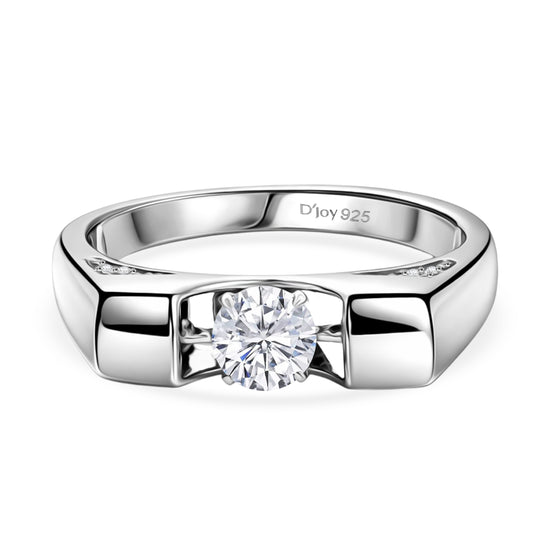 D'Joy Moissanit Ring 925 Silber rhodiniert (Größe 20.00) ca. 0,40 ct