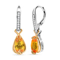 D'Joy Sphaleros Quarz, Weißer Zirkon Ohrringe 925 Silber platiniert und vergoldet ca. 4,30 ct.