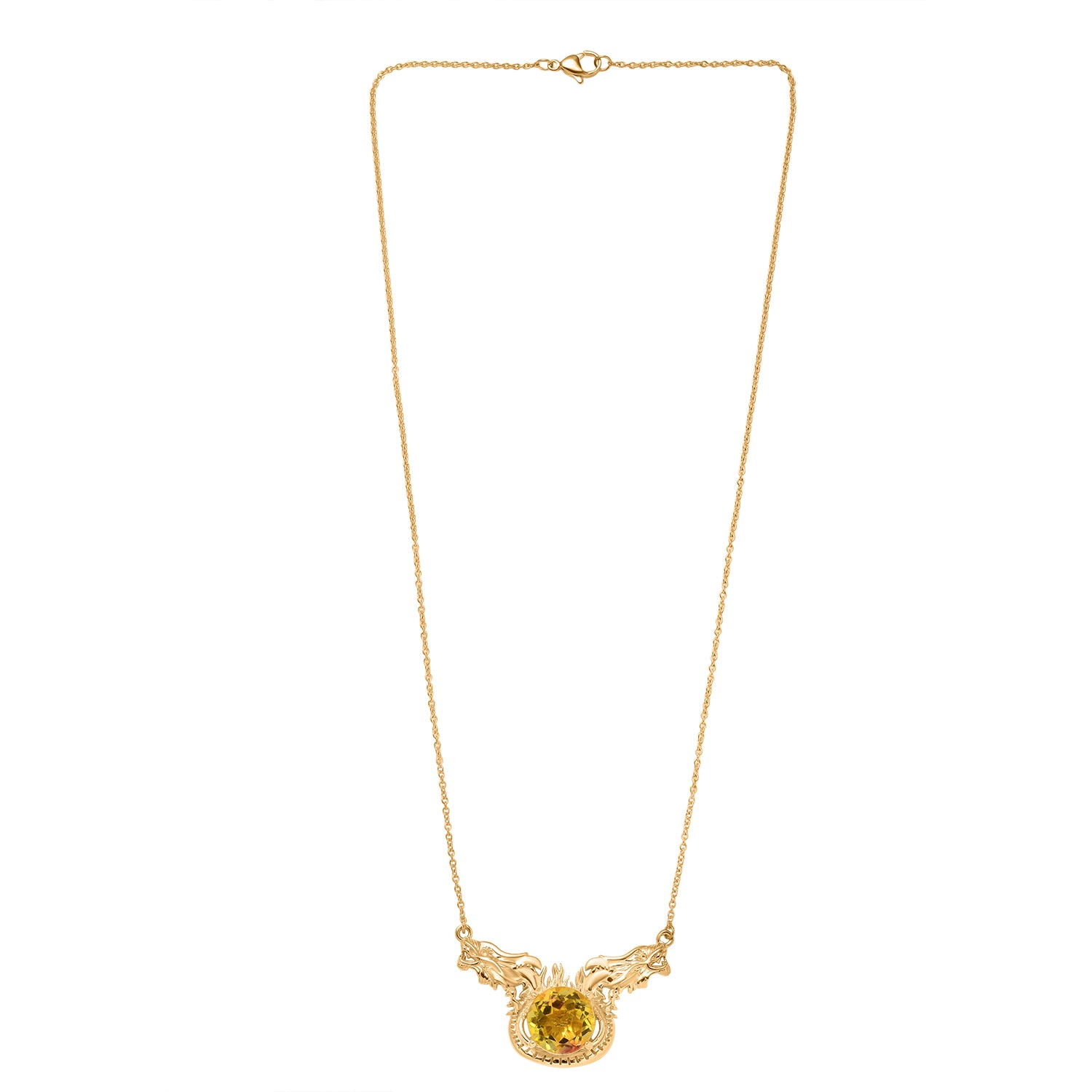 EVER TRUE - Drachen-Schutz-Design Sphaleros Quarz-Triplette Halskette ca. 50 cm Nickelfreies Messing ca. 10.87 ct
