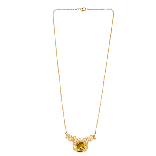 EVER TRUE - Drachen-Schutz-Design Sphaleros Quarz-Triplette Halskette ca. 50 cm Nickelfreies Messing ca. 10.87 ct