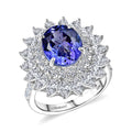 LUXURIANT DIAMOND - AA+ Tansanit, Lab Grown Diamant Ring 417 Gold (Größe 20.00) ca. 7,00 ct