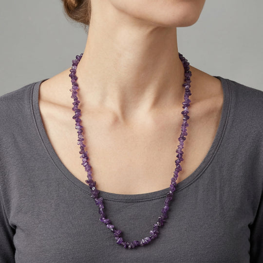 Afrikanischer Amethyst Halskette 76 cm ca. 157.00 ct