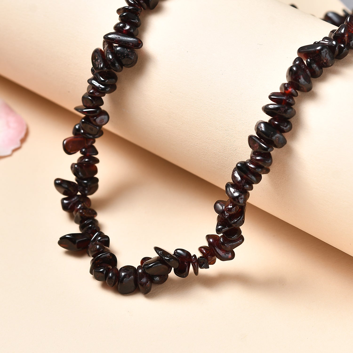 Roter Granat Halskette 76 cm ca. 409.00 ct
