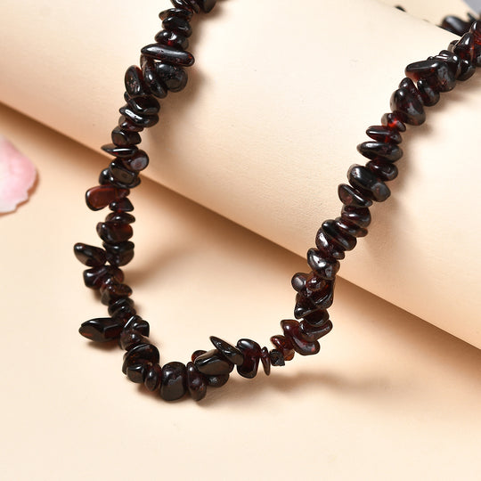 Roter Granat Halskette 76 cm ca. 409.00 ct